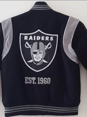 NFL Black and Silver Raiders Varsity Jacket